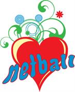 stick-on tattoo - netball heart