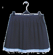 knife pleat skirt with contrast hem trim - microfibre
