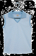 sleeveless v-neck shirt with collar - pique