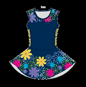 Sport Netball standard bodysuit - Floribunda 1